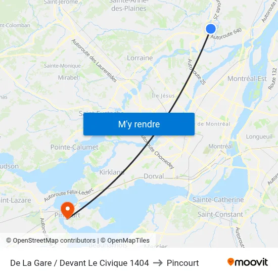 De La Gare / Devant Le Civique 1404 to Pincourt map