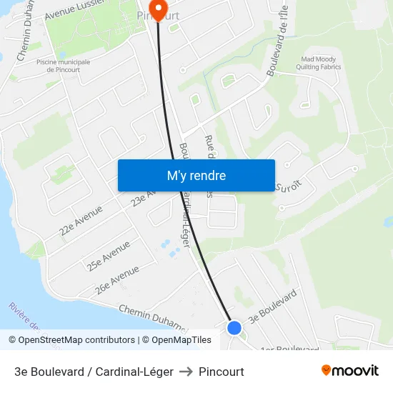 3e Boulevard / Cardinal-Léger to Pincourt map