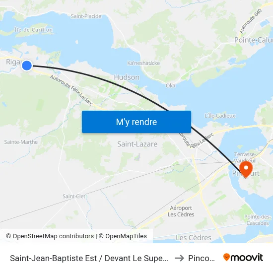 Saint-Jean-Baptiste Est / Devant Le Super C to Pincourt map