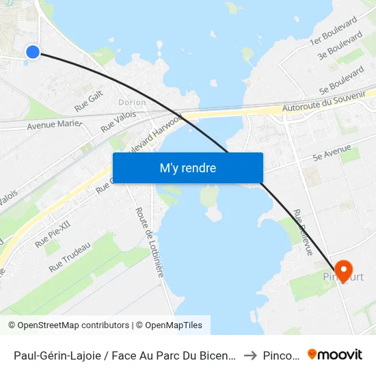 Paul-Gérin-Lajoie / Face Au Parc Du Bicentenaire to Pincourt map