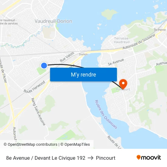 8e Avenue / Devant Le Civique 192 to Pincourt map