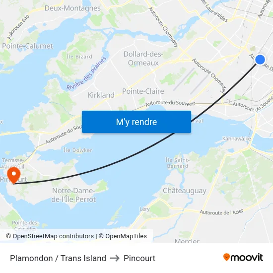 Plamondon / Trans Island to Pincourt map