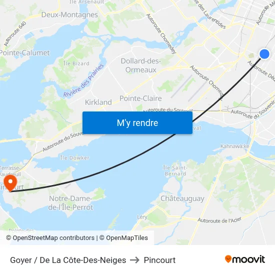 Goyer / De La Côte-Des-Neiges to Pincourt map