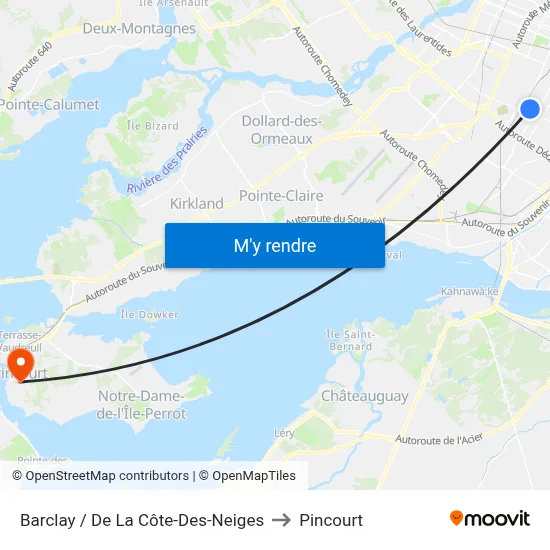Barclay / De La Côte-Des-Neiges to Pincourt map