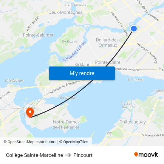Collège Sainte-Marcelline to Pincourt map