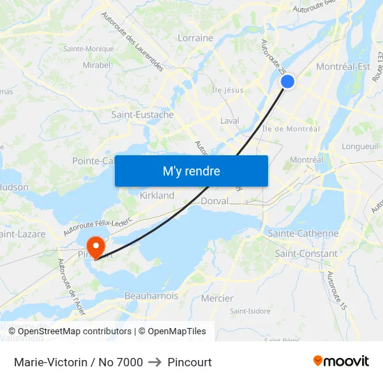 Marie-Victorin / No 7000 to Pincourt map
