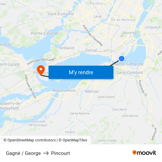 Gagné / George to Pincourt map