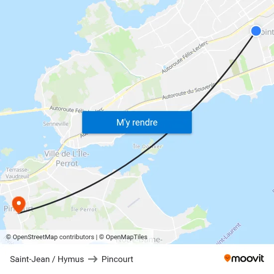 Saint-Jean / Hymus to Pincourt map