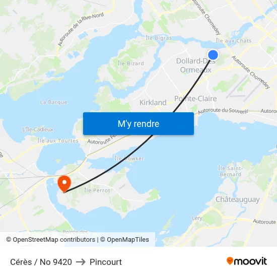 Cérès / No 9420 to Pincourt map