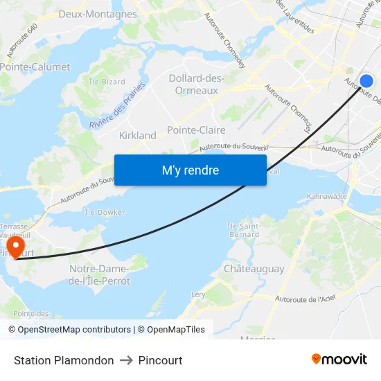 Station Plamondon to Pincourt map