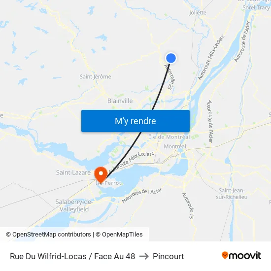 Rue Du Wilfrid-Locas / Face Au 48 to Pincourt map