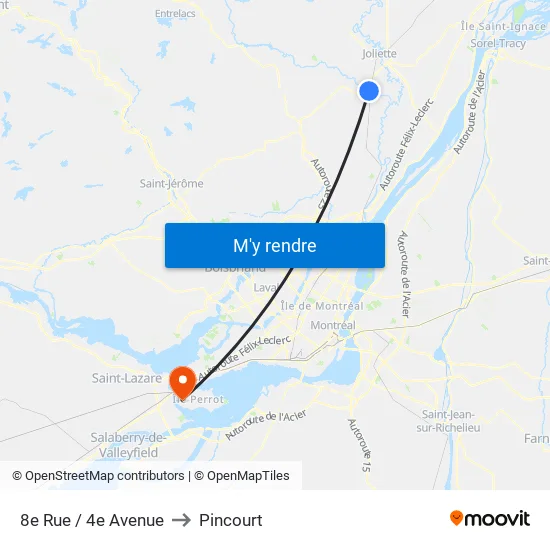8e Rue / 4e Avenue to Pincourt map