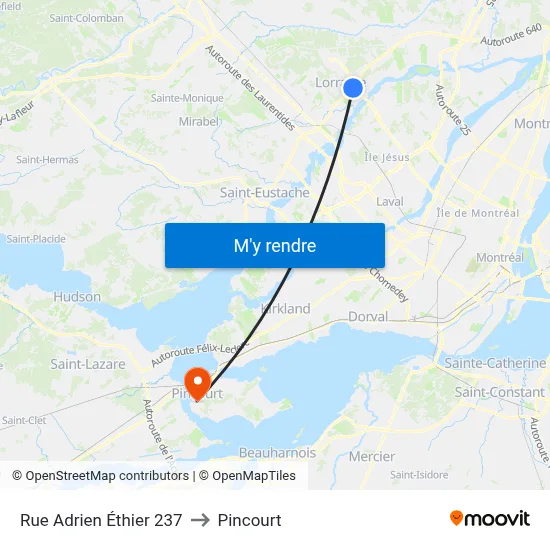 Rue Adrien Éthier 237 to Pincourt map