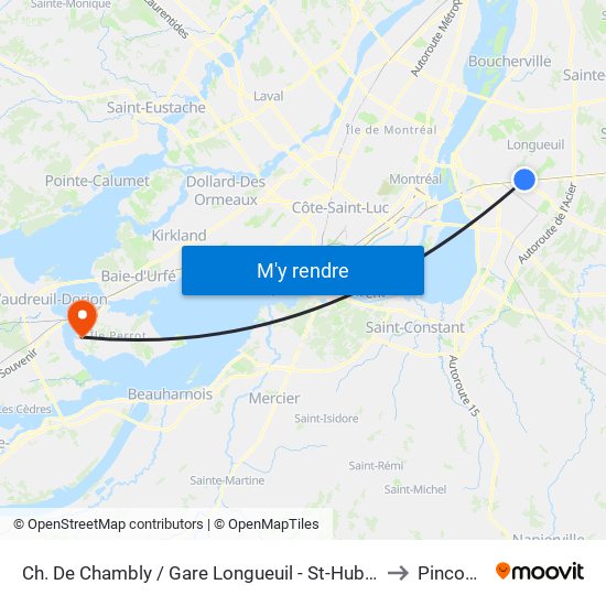 Ch. De Chambly / Gare Longueuil - St-Hubert to Pincourt map