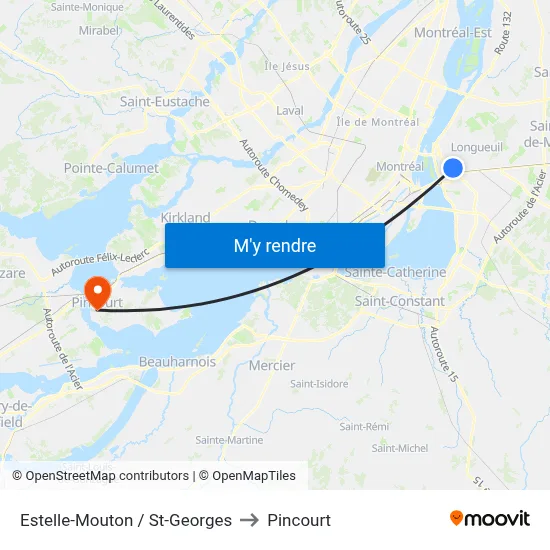 Estelle-Mouton / St-Georges to Pincourt map