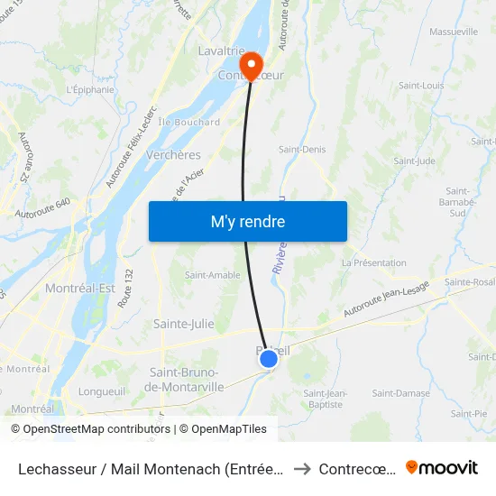 Lechasseur / Mail Montenach (Entrée 6) to Contrecœur map