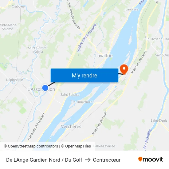 De L'Ange-Gardien Nord / Du Golf to Contrecœur map
