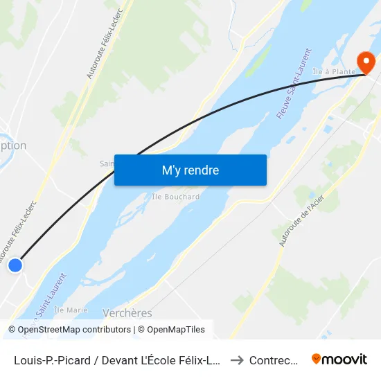 Louis-P.-Picard / Devant L'École Félix-Leclerc to Contrecœur map