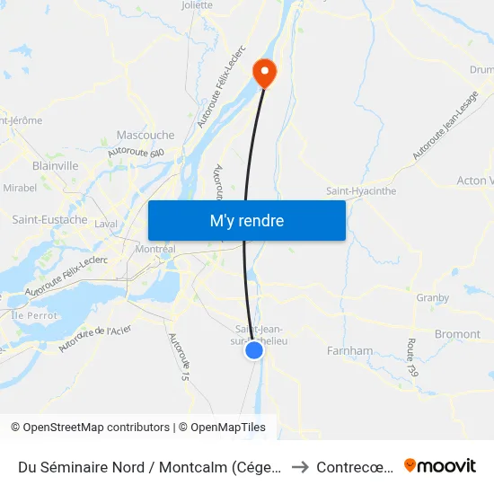 Du Séminaire Nord / Montcalm (Cégep) to Contrecœur map