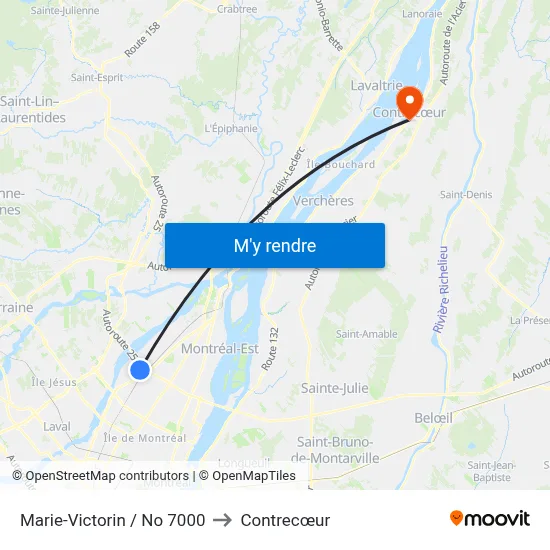 Marie-Victorin / No 7000 to Contrecœur map