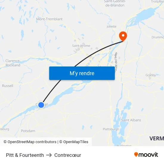 Pitt & Fourteenth to Contrecœur map