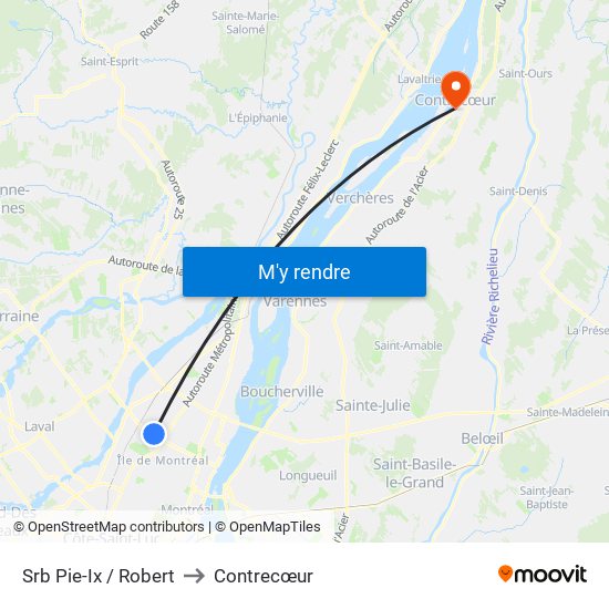 Srb Pie-Ix / Robert to Contrecœur map