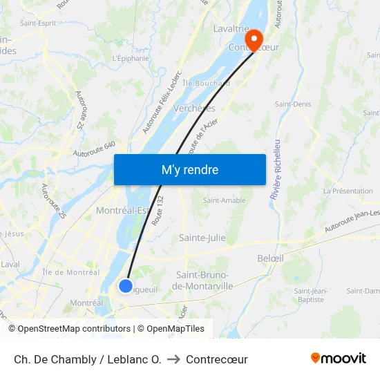 Ch. De Chambly / Leblanc O. to Contrecœur map