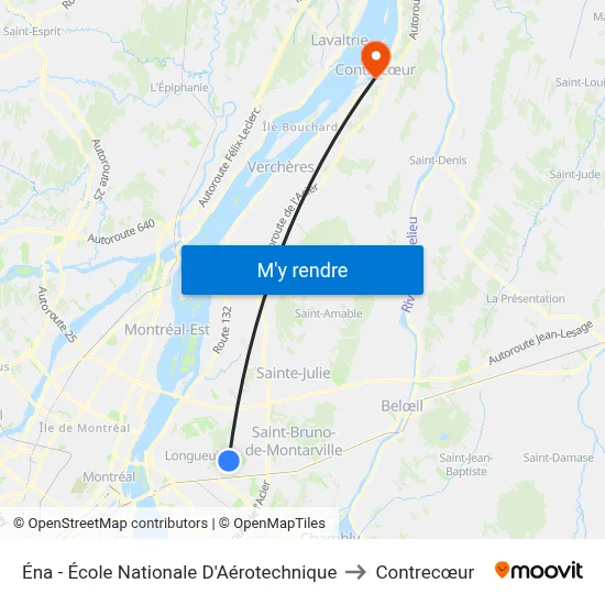 Éna - École Nationale D'Aérotechnique to Contrecœur map