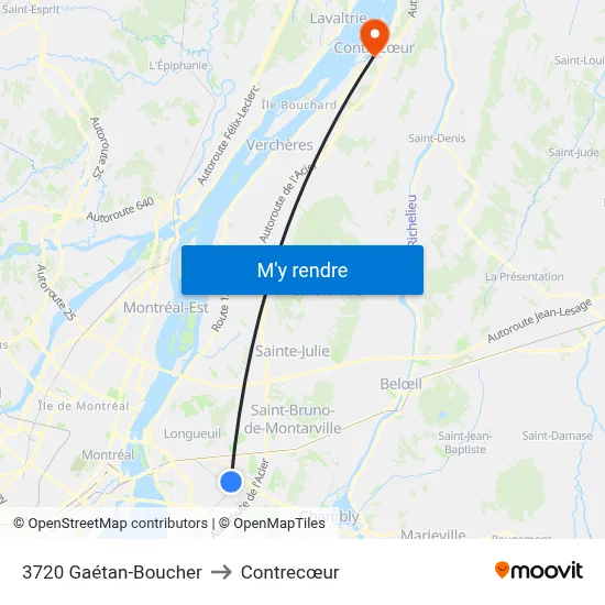 3720 Gaétan-Boucher to Contrecœur map