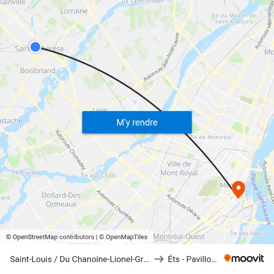 Saint-Louis / Du Chanoine-Lionel-Groulx to Éts - Pavillon A map