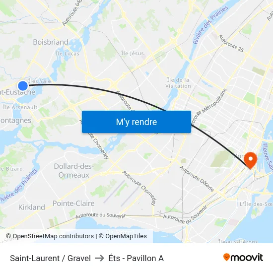 Saint-Laurent / Gravel to Éts - Pavillon A map