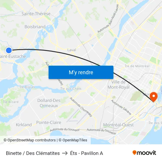 Binette / Des Clématites to Éts - Pavillon A map