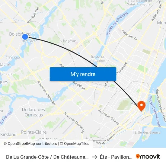 De La Grande-Côte / De Châteauneuf to Éts - Pavillon A map