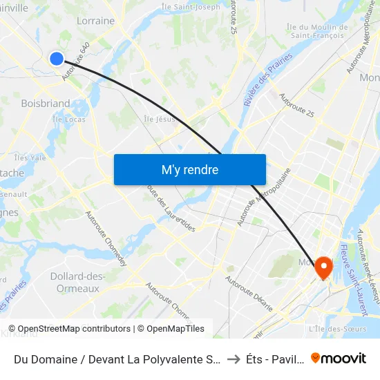 Du Domaine / Devant La Polyvalente Sainte-Thérèse to Éts - Pavillon A map
