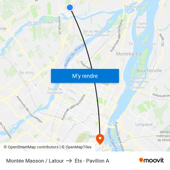 Montée Masson / Latour to Éts - Pavillon A map
