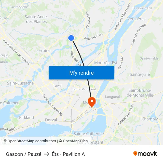 Gascon / Pauzé to Éts - Pavillon A map