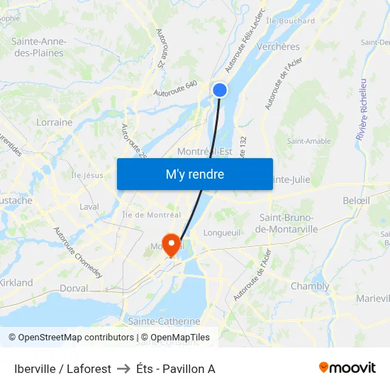 Iberville / Laforest to Éts - Pavillon A map