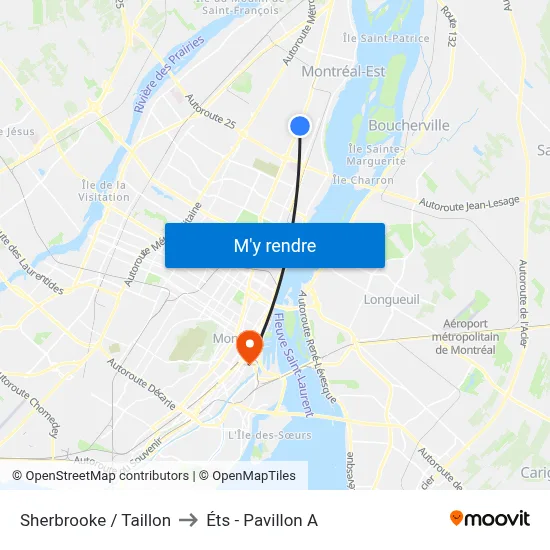 Sherbrooke / Taillon to Éts - Pavillon A map