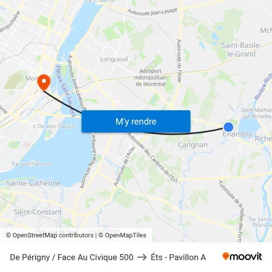 De Périgny / Face Au Civique 500 to Éts - Pavillon A map