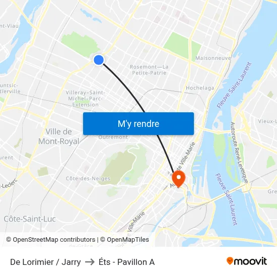 De Lorimier / Jarry to Éts - Pavillon A map