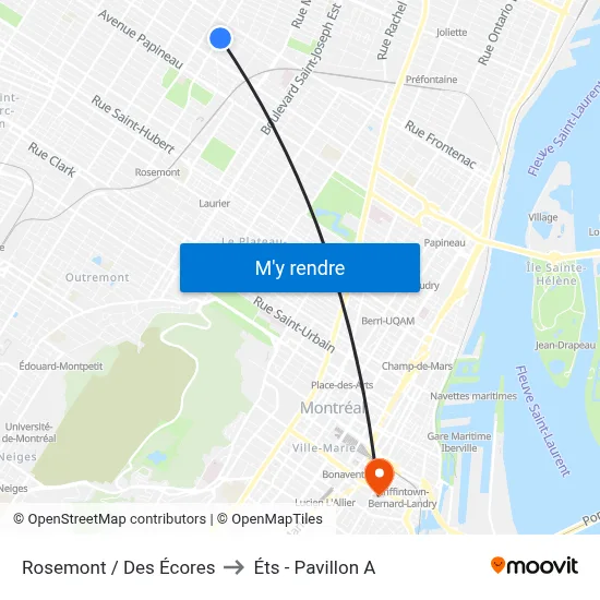 Rosemont / Des Écores to Éts - Pavillon A map