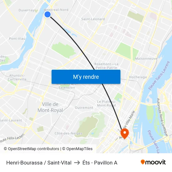 Henri-Bourassa / Saint-Vital to Éts - Pavillon A map