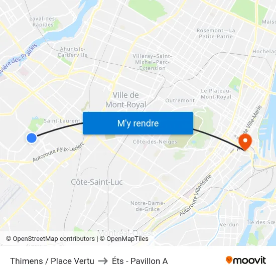 Thimens / Place Vertu to Éts - Pavillon A map