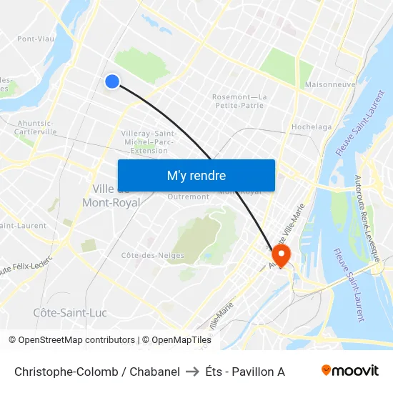 Christophe-Colomb / Chabanel to Éts - Pavillon A map