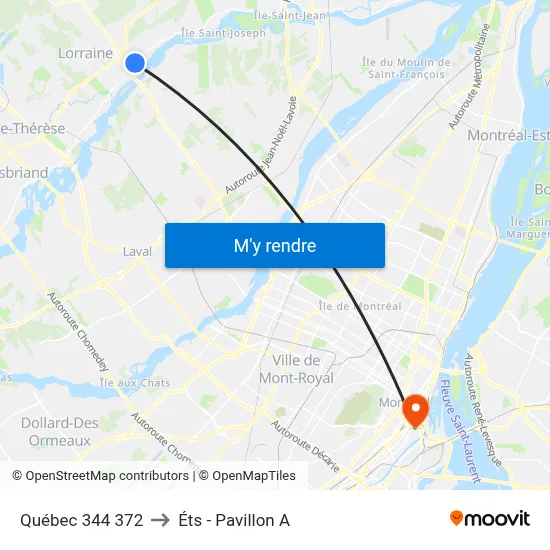 Québec 344 372 to Éts - Pavillon A map