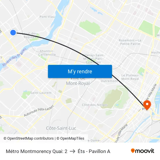 Métro Montmorency Quai: 2 to Éts - Pavillon A map