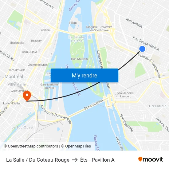 La Salle / Du Coteau-Rouge to Éts - Pavillon A map