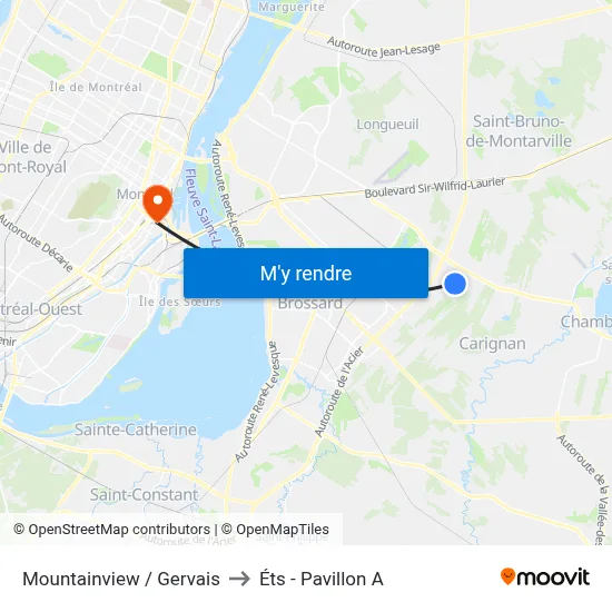 Mountainview / Gervais to Éts - Pavillon A map