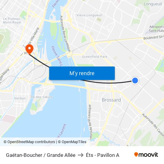 Gaétan-Boucher / Grande Allée to Éts - Pavillon A map