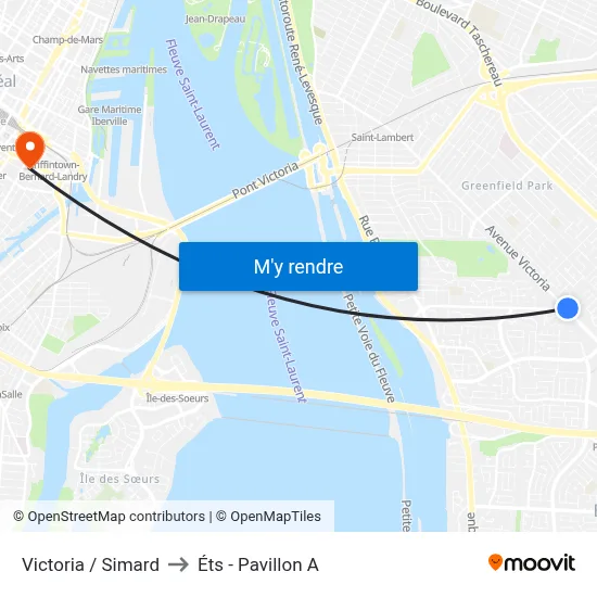 Victoria / Simard to Éts - Pavillon A map